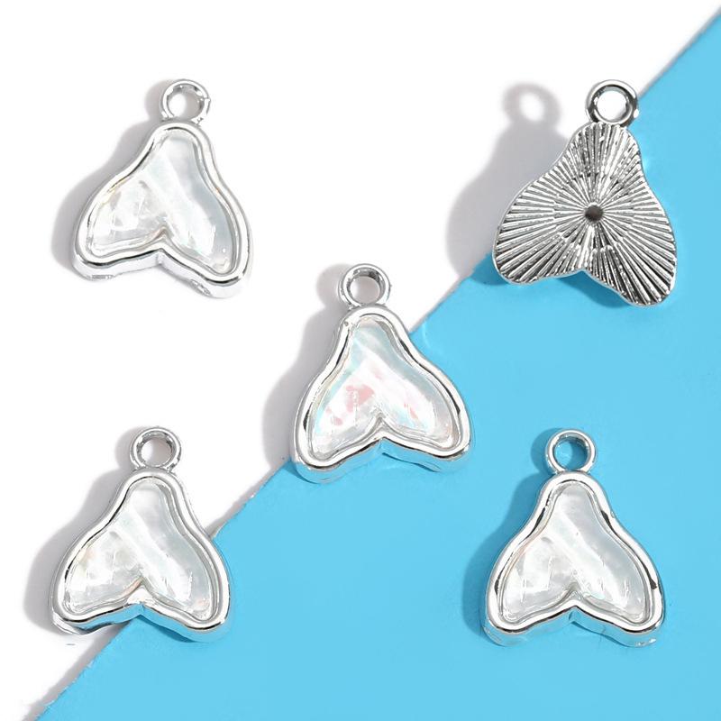 Moon Star Earrings - จี้รูปดาวและพระจันทร์โลหะผสม ประดับเรซิ่นสีชมพู 10 ชิ้น ดีไซน์หลากหลาย สำหรับทำเครื่องประดับแฮนด์เมด