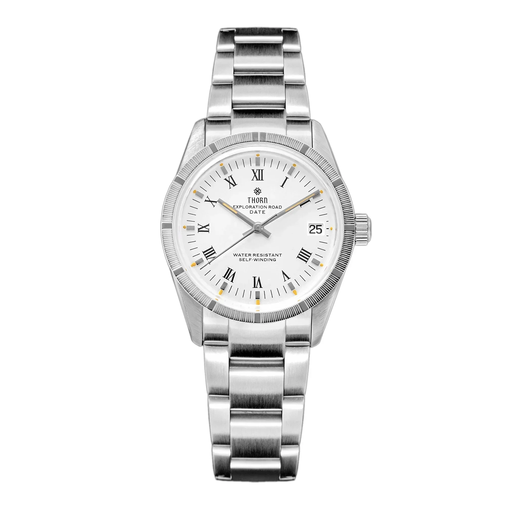 Seiko Watch Presage - THORN T004 34 มม.Retro นาฬิกาผู้ชายอัตโนมัตินาฬิกา Hemisphere