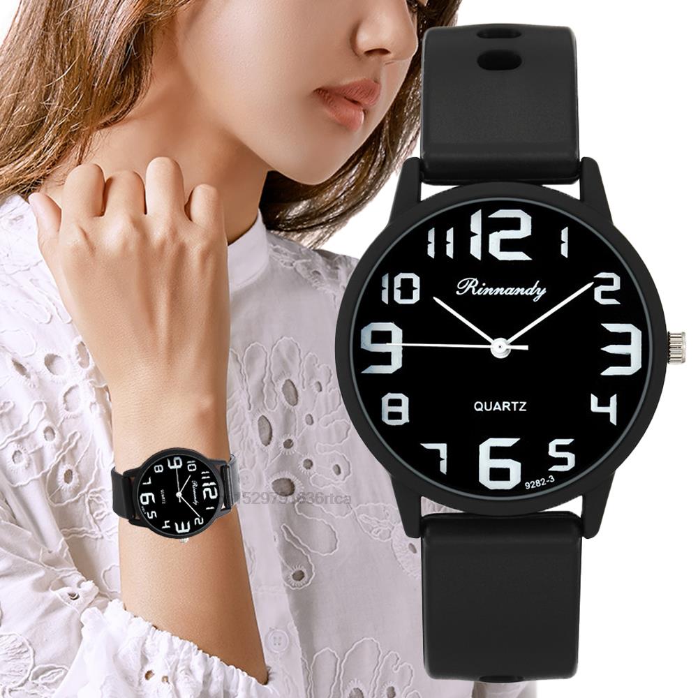 High Jewelry Watches - ผู้หญิงแฟชั่นนาฬิกาซิลิโคนชุด Minimalist สูงจํานวนคุณภาพ Big Dial สุภาพสตรีนาฬิกาข้อมือควอตซ์