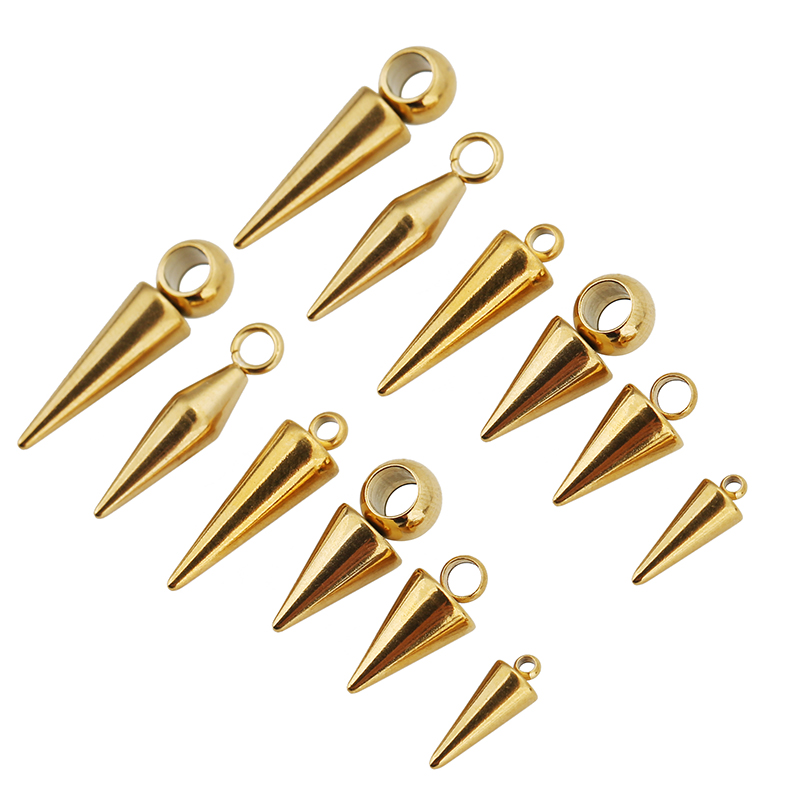 Moon Star Earrings - 10pcs กรวยสแตนเลส Charms จี้ Retro SPIKE