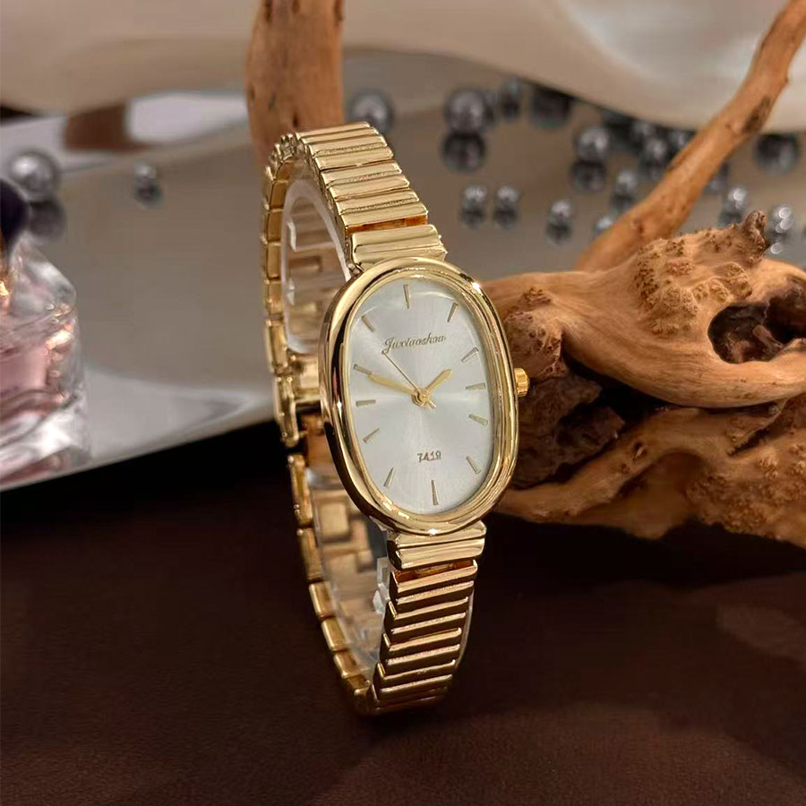 High Jewelry Watches - นาฬิกาควอตซ์ทรงรีสไตล์เรโทรสีทองใหม่สำหรับสุภาพสตรี นาฬิกาทองขนาดเล็กหรูหรา นาฬิกาแฟชั่นระดับไฮเอนด์สำหรับผู้หญิง