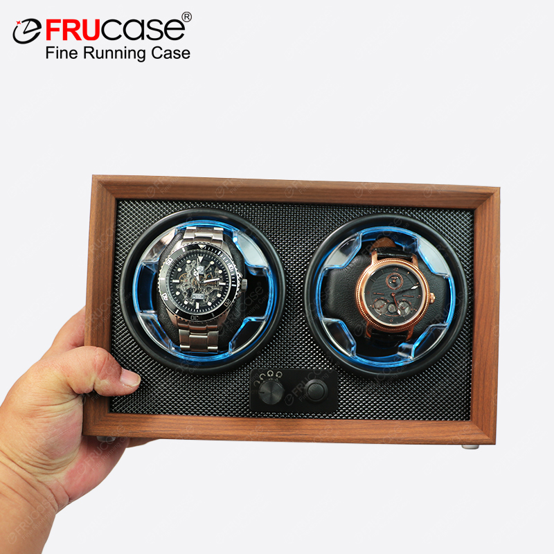 Jewelry Rolex Watches - FRUCASE เครื่องหมุนนาฬิกาคู่สําหรับนาฬิกาอัตโนมัติ 2 กล่อง Rolex เครื่องประดับแสดงสะสมการจัดเก็บลายไม้พร้อมไฟ