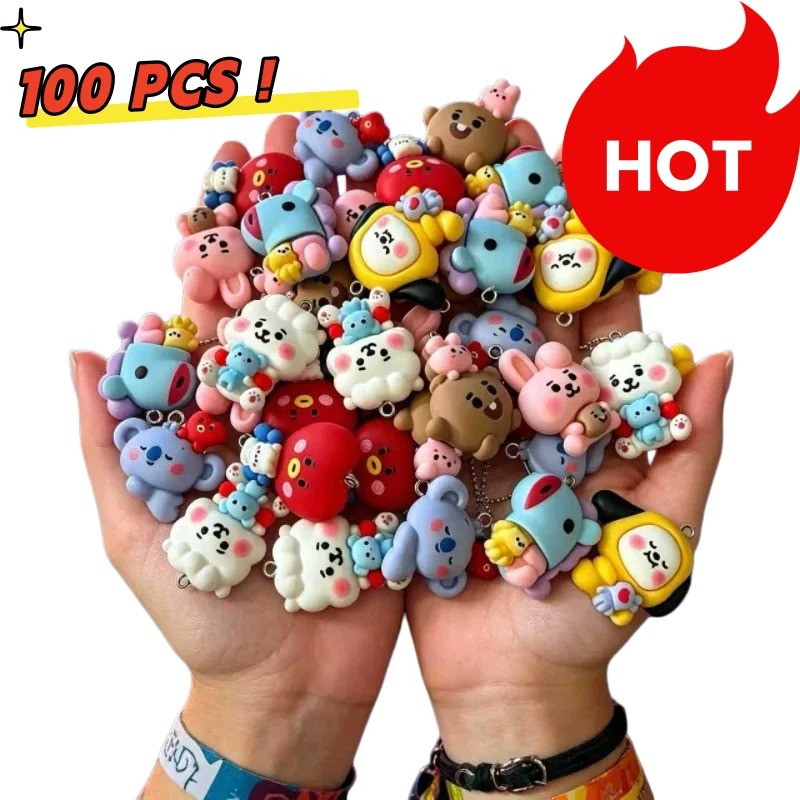 Charm Bracelet Beads - ชุด 7 ชิ้น BT21 ชาร์มการ์ตูนเรซิน อุปกรณ์