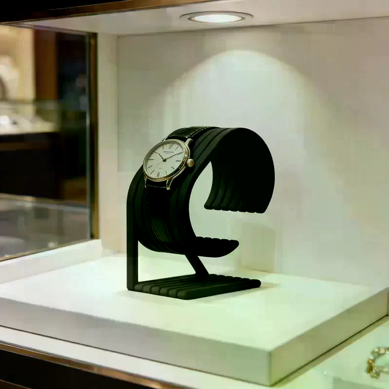 Jewelry And Watches Stores - แท่นวางนาฬิกาหินอ่อนสุดหรูสำหรับนาฬิกา 2 เรือน ฐานมั่นคง ที่จัดเก็บเครื่องประดับสำหรับเคาน์เตอร์ร้านเครื่องประดับ