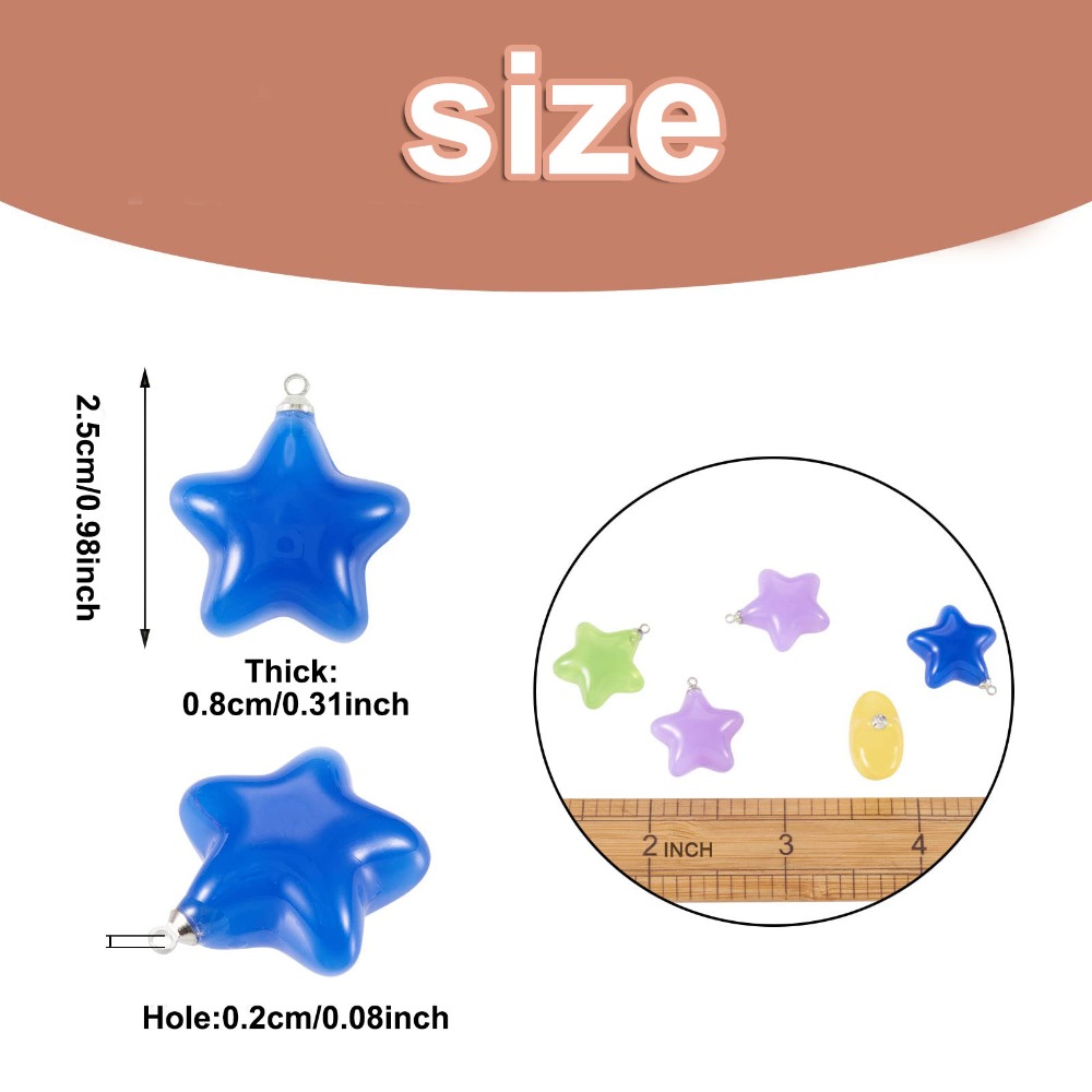 6/24/40pcs สีผสม Luminous เรซิ - Moon Star Earrings บทวิจารณ์และราคา