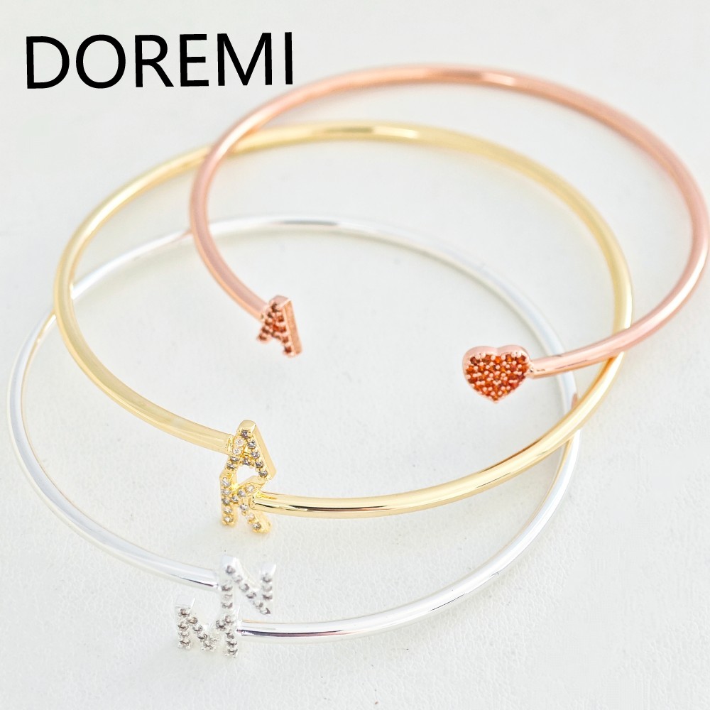 กำไลข้อมืออักษรภาษาอังกฤษแบบกำ - Cuff Bangle Bracelet บทวิจารณ์และราคา
