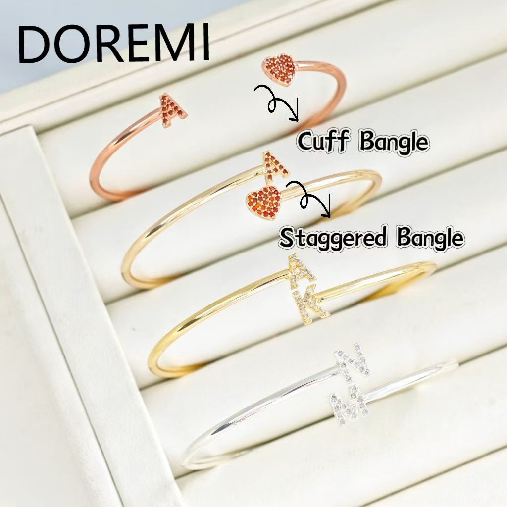 กำไลข้อมืออักษรภาษาอังกฤษแบบกำ - Cuff Bangle Bracelet บทวิจารณ์และราคา