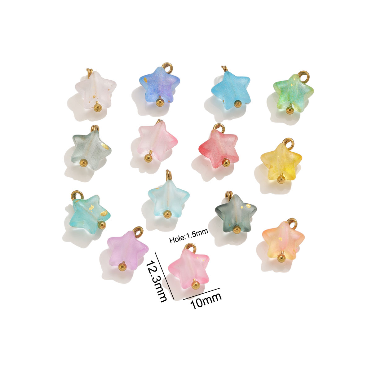 จี้อะคริลิคทรงดาวหลากสีขนาดเล็ - Moon Star Earrings บทวิจารณ์และราคา