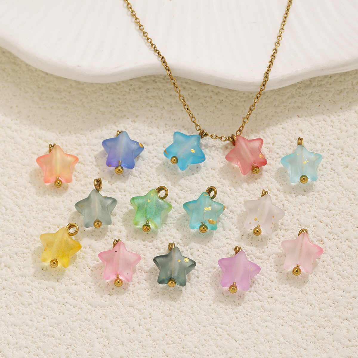จี้อะคริลิคทรงดาวหลากสีขนาดเล็ - Moon Star Earrings บทวิจารณ์และราคา