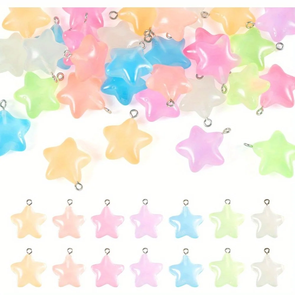 จี้เรซิ่นรูปดาวเรืองแสงหลากสี  - Moon Star Earrings บทวิจารณ์และราคา