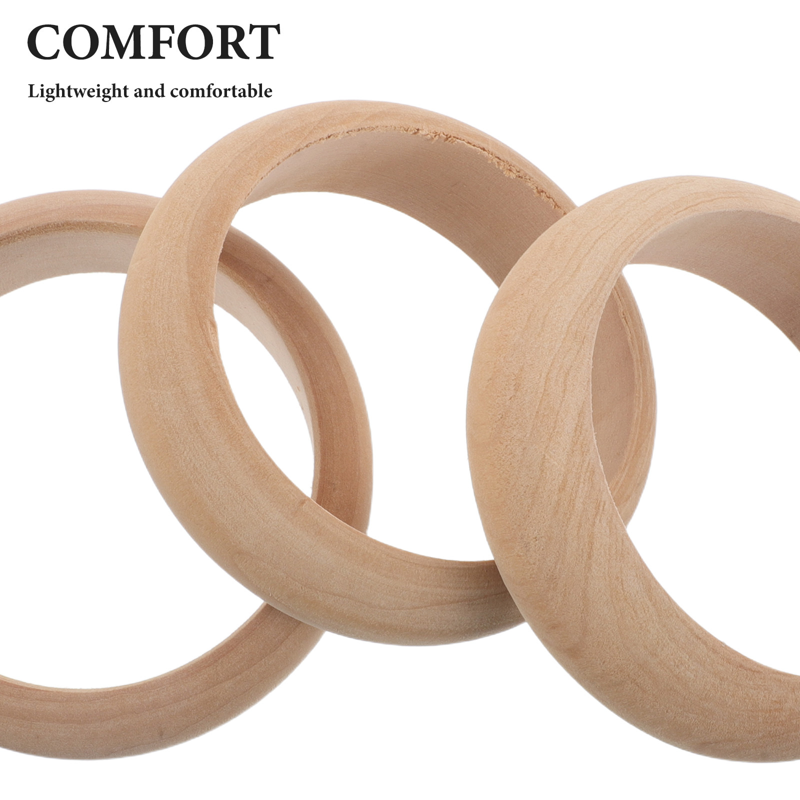 กำไลไม้เนื้อแข็ง 4 ชิ้น แบบไม่ - Cuff Bangle Bracelet บทวิจารณ์และราคา