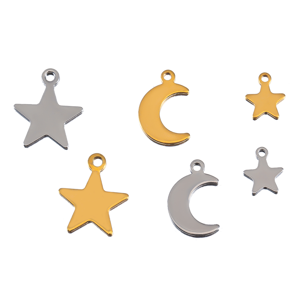 20pcs สแตนเลสสตีลแบน Star Moon - Moon Star Earrings บทวิจารณ์และราคา