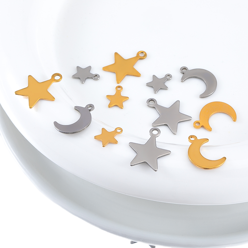 20pcs สแตนเลสสตีลแบน Star Moon - Moon Star Earrings บทวิจารณ์และราคา