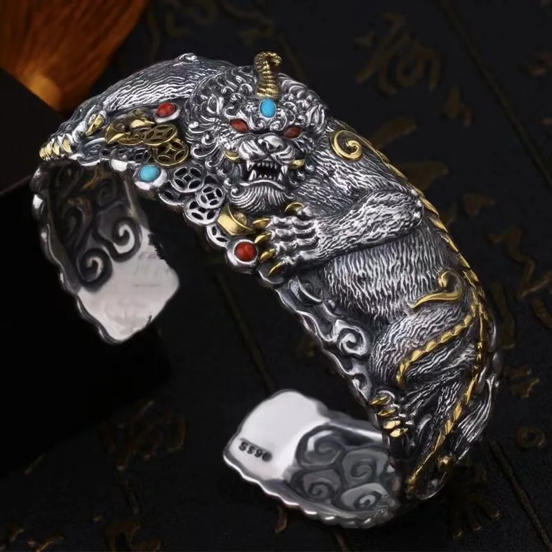 กำไลข้อมือเสือปี่เซียะนำโชค เค - Cuff Bangle Bracelet บทวิจารณ์และราคา