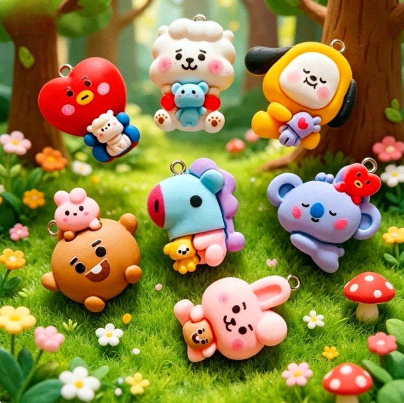 ชุด 7 ชิ้น BT21 ชาร์มการ์ตูนเร - Charm Bracelet Beads บทวิจารณ์และราคา