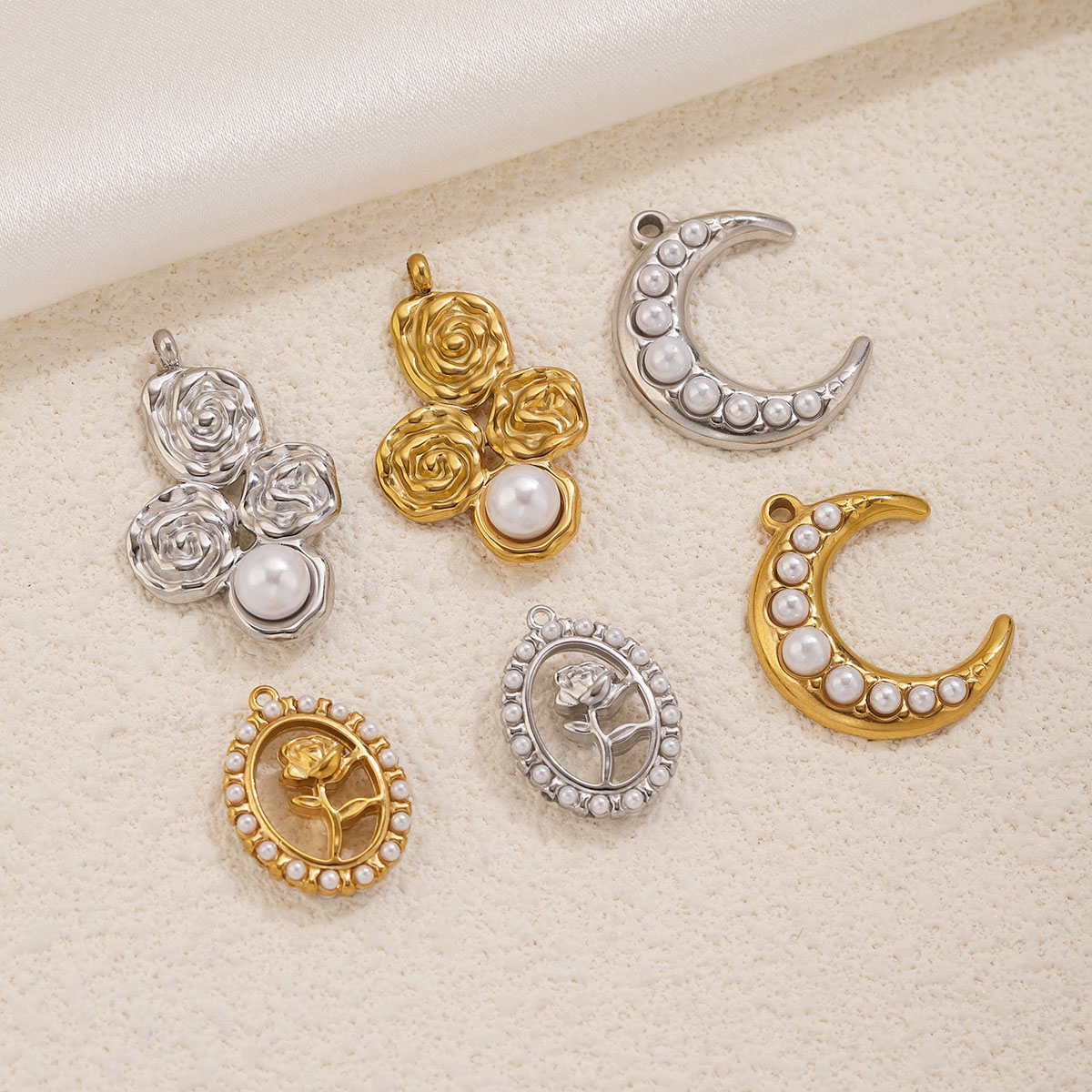 จี้รูปพระจันทร์และดอกกุหลาบประ - Moon Star Earrings บทวิจารณ์และราคา