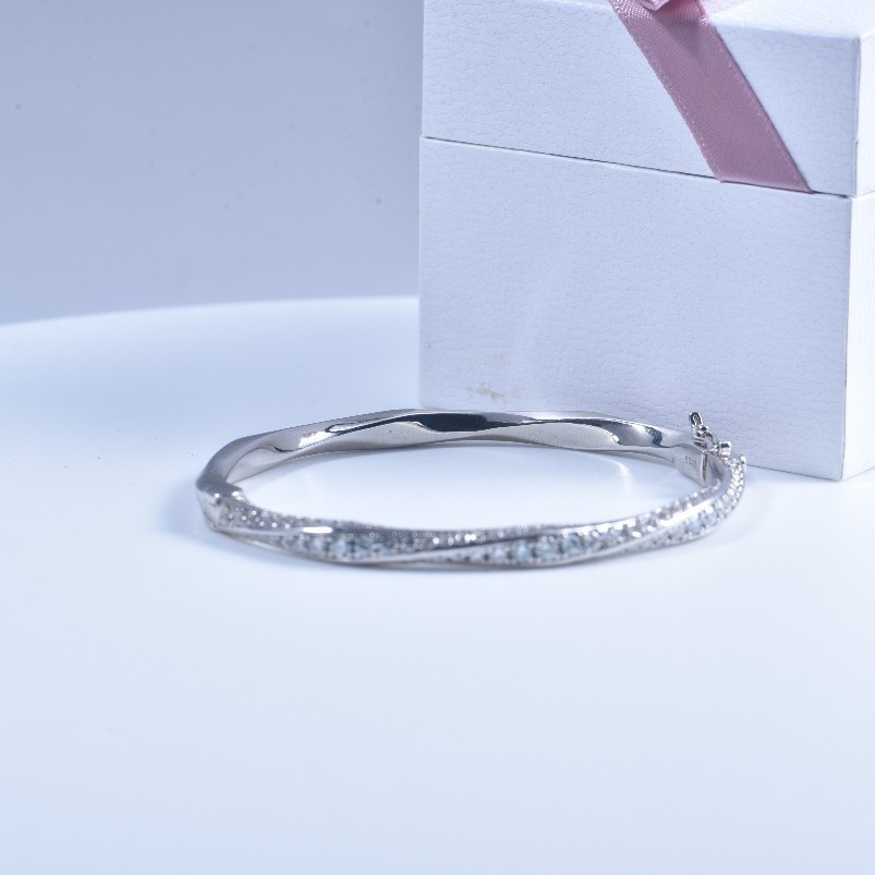 กำไลข้อมือเงินแท้ s925 สำหรับผ - Cuff Bangle Bracelet บทวิจารณ์และราคา