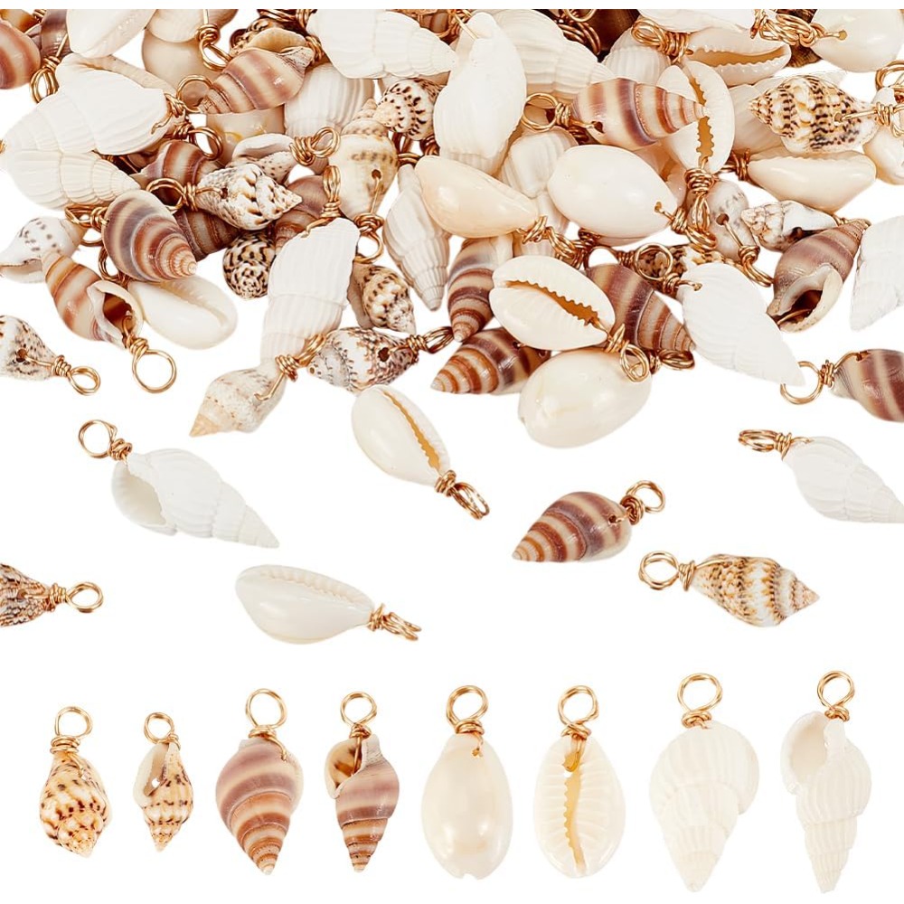100pcs 4 รูปแบบเปลือกหอยธรรมชา - Charm Bracelet Beads บทวิจารณ์และราคา