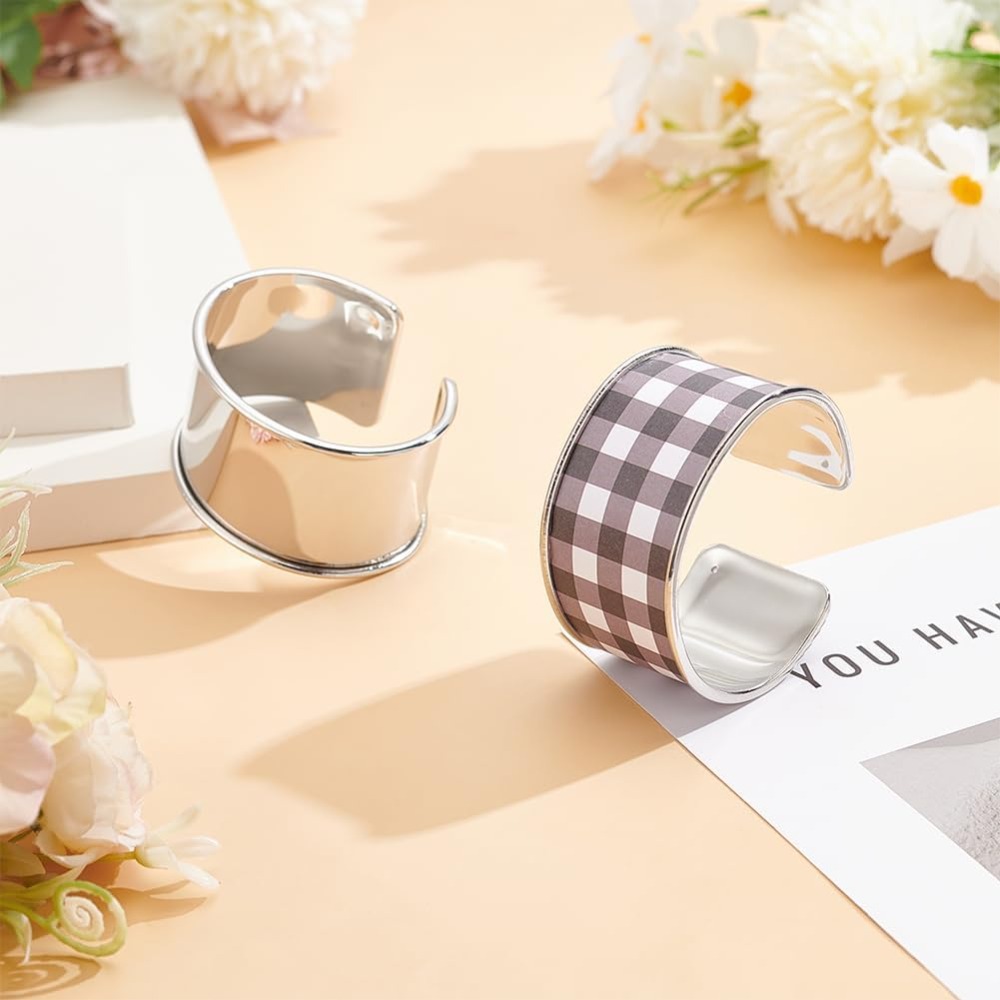 2pcs Platinum ร่องกําไลข้อมือ  - Cuff Bangle Bracelet บทวิจารณ์และราคา